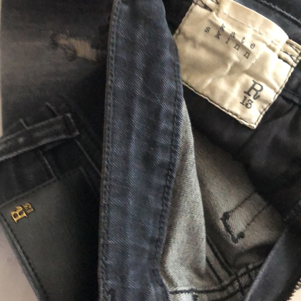 R13 Kate Skinny Jean in Strumblack PF20 Size24/xxs - Picture 9 of 9